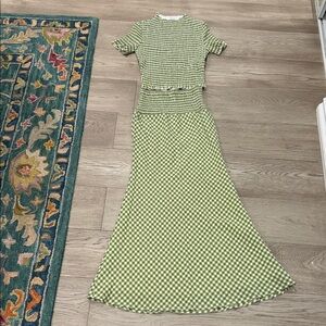 Peppermayo Green and White Gingham Set
